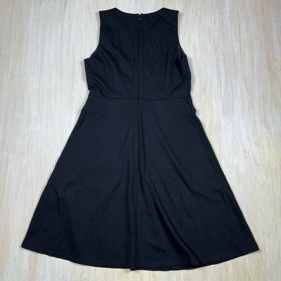 Talbots Black Sleeveless Scallop Neck Ponte Knit Dress Size 6 - Picture 6 of 15
